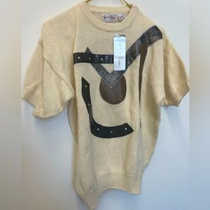 RARE FIND NWT Authentic 1980s Vintage Maori Bee Abstract Sweater Size Large